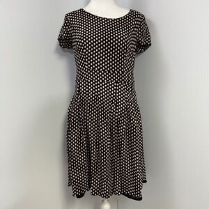 Talbots‎ Petites Diamond Dot Print Fit Flare Dress Career Casual Short Sleeve 6P